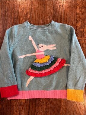 Mini Boden Bunny Ballerina Sweater Size 5-6